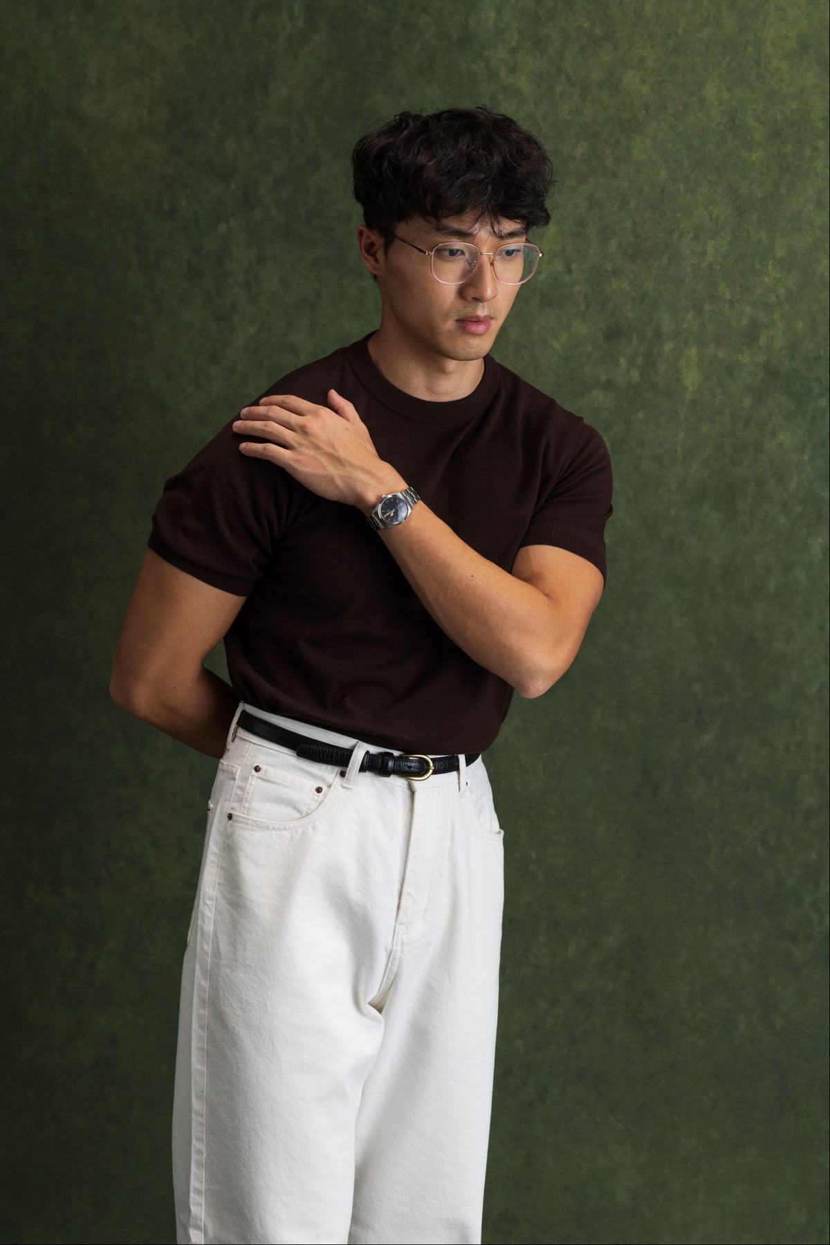 Brown Pima Cotton Knit Tee