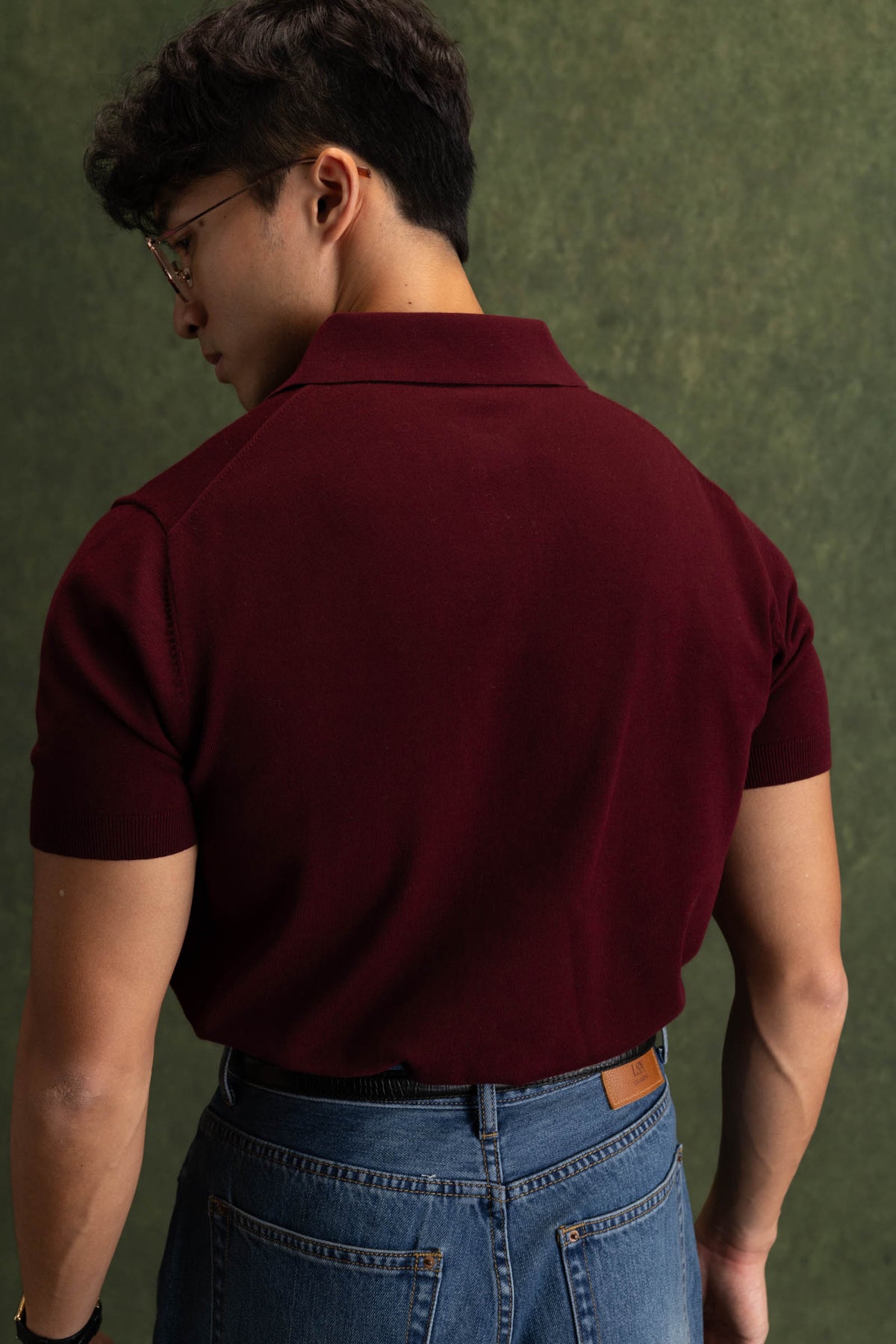 Burgundy Buttoned Polo