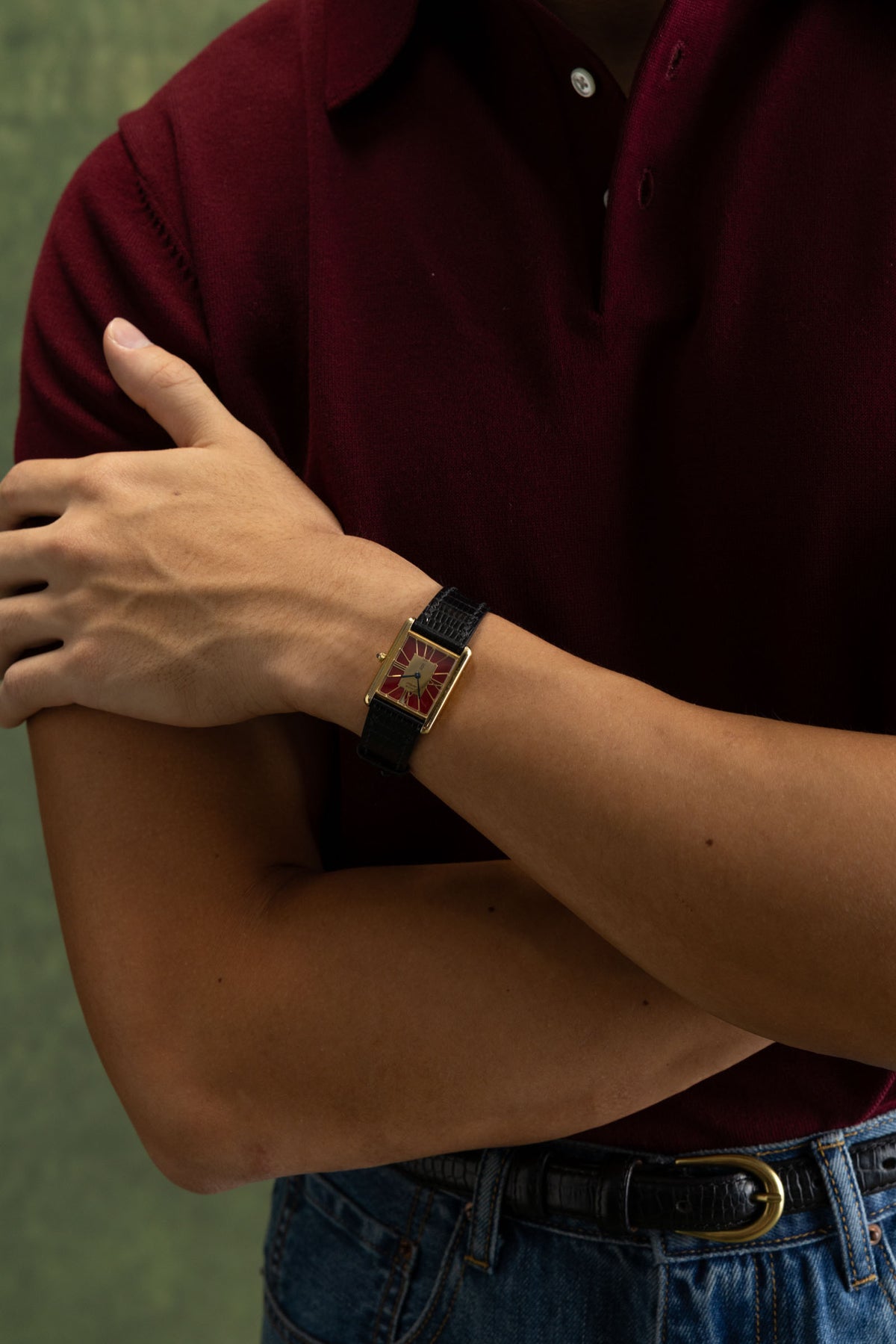 Burgundy Buttoned Polo