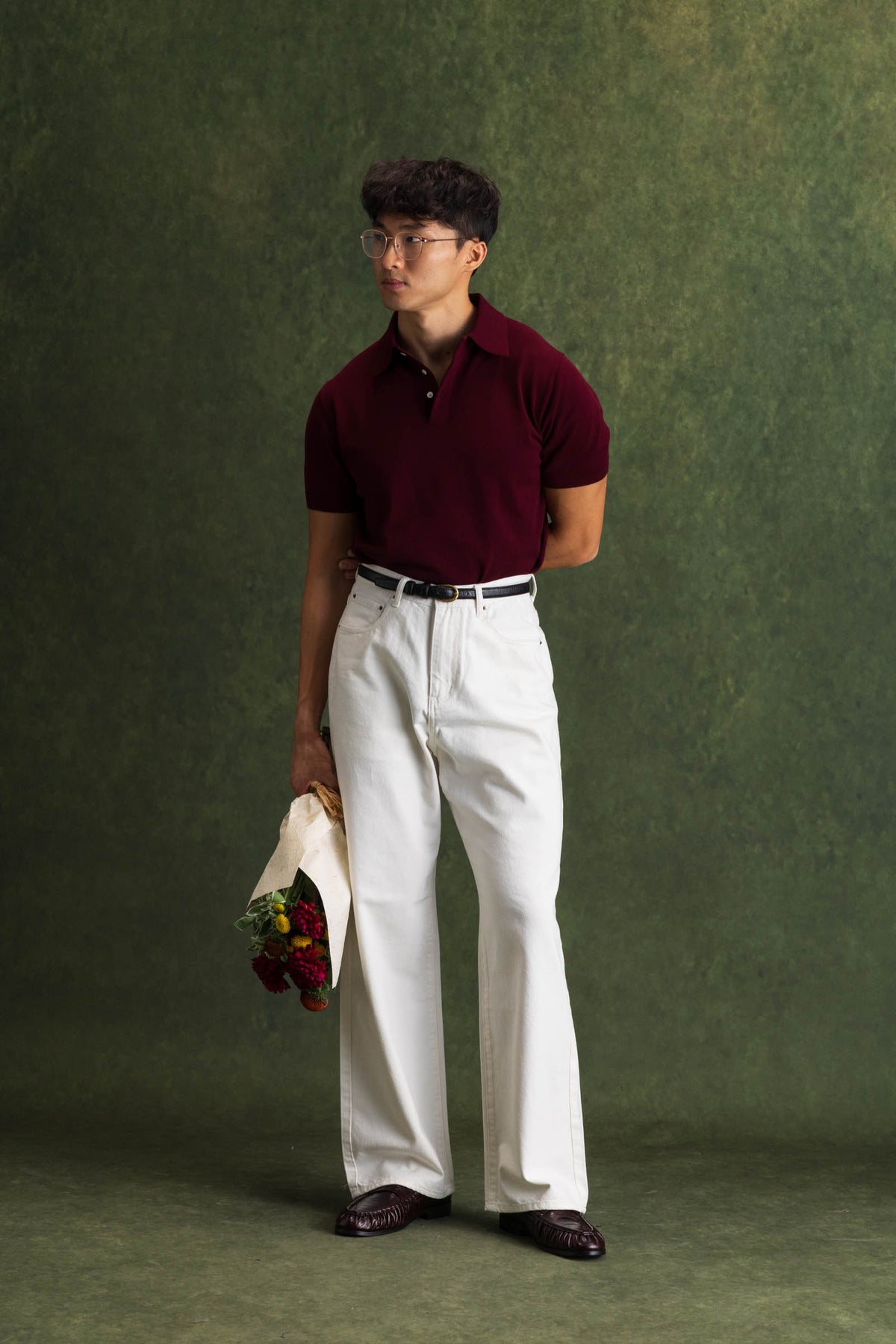 Burgundy Buttoned Polo