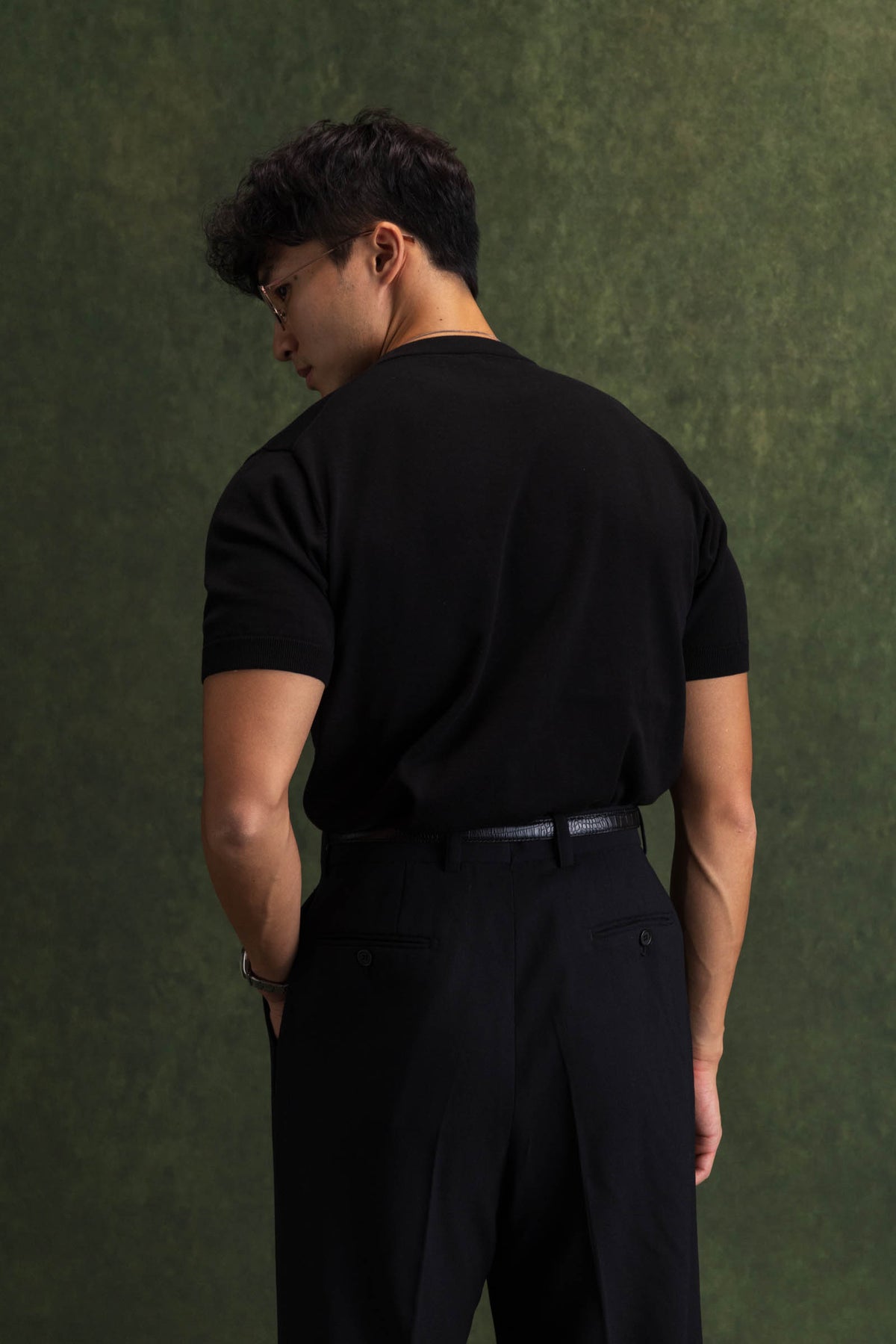 Black Pima Cotton Knit Tee